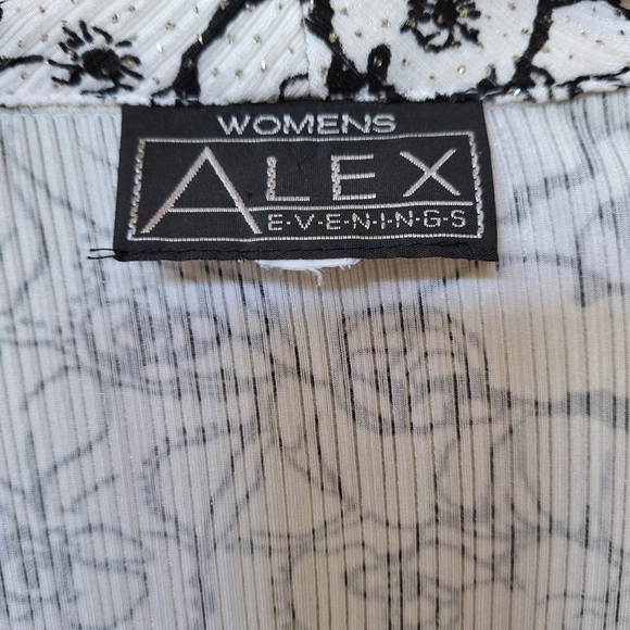 Alex Evenings Jacket and Tank Dress Two Piece Set. Black/White Womens size 16W - Picture 2 of 12